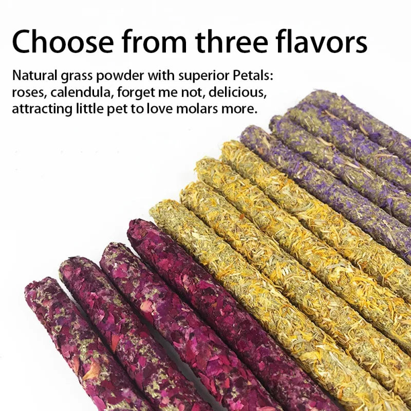 6Pcs Calendula Molar Rod  Pet Stick Molar Chewing Toys Dental Care Chewing Snacks for Rabbits Hamsters Chinchillas Small Pets