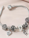 Stylish Heart-Shaped Ladies Bracelet Rhinestone Snake Charm Copper Hand Jewelry Bangle Gift