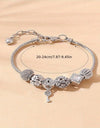 Stylish Heart-Shaped Ladies Bracelet Rhinestone Snake Charm Copper Hand Jewelry Bangle Gift
