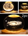 LED Night Light Galaxy Crystal Ball Table Lamp 3D Planet Moon Lamp Bedroom Home Decor For Kids Party Children Birthday Gifts