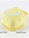 Pet Shampoo Brush, Silicone Massage Rubber Bath Comb With Shampoo Storage For Dog & Cat Grooming Tool