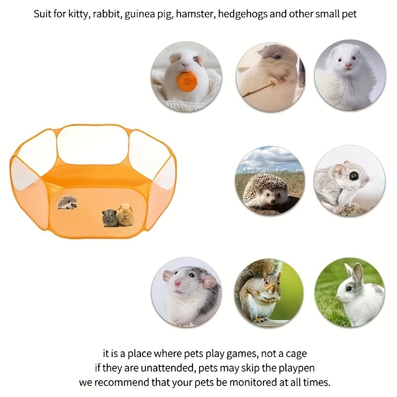 1pc Portable And Breathable Pet Playpen For Small Animals, Pet Mesh Fence Small Animal Cage Tent For Rabbits, Hamsters, Chinchillas, And Hedgehogs