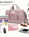 Expandable Travel Luggage, Sports Handbag & wash bag, Fitness Bag, Women's One Shoulder Weekend Overnight Bag