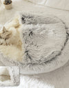 Plush Round Hooded Pet Bed, Warm Dog Bed For Small Dogs, Fluffy Soft Cat Bed, Donut Pet Cushion