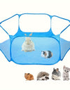 1pc Portable And Breathable Pet Playpen For Small Animals, Pet Mesh Fence Small Animal Cage Tent For Rabbits, Hamsters, Chinchillas, And Hedgehogs