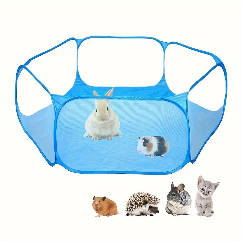 1pc Portable And Breathable Pet Playpen For Small Animals, Pet Mesh Fence Small Animal Cage Tent For Rabbits, Hamsters, Chinchillas, And Hedgehogs