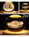 LED Night Light Galaxy Crystal Ball Table Lamp 3D Planet Moon Lamp Bedroom Home Decor For Kids Party Children Birthday Gifts