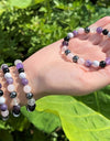 Stress Relief Bracelet Purple Black White Pink Natural Stone Bracelet For Women Gift