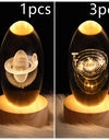 LED Night Light Galaxy Crystal Ball Table Lamp 3D Planet Moon Lamp Bedroom Home Decor For Kids Party Children Birthday Gifts