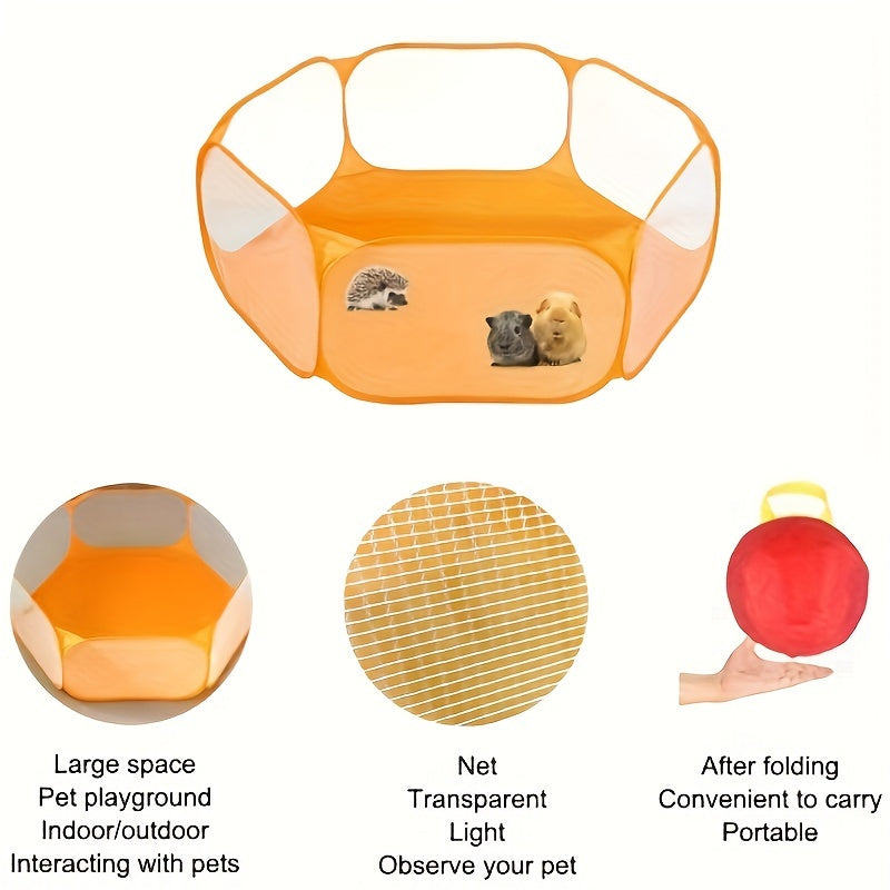1pc Portable And Breathable Pet Playpen For Small Animals, Pet Mesh Fence Small Animal Cage Tent For Rabbits, Hamsters, Chinchillas, And Hedgehogs