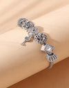 Stylish Heart-Shaped Ladies Bracelet Rhinestone Snake Charm Copper Hand Jewelry Bangle Gift