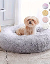 Calming Dog & Cat Bed, Donut Cuddler Warming Cozy Soft Round Bed, Fluffy Faux Fur Plush Cushion Bed For Small Medium And Large Dogs And Cats (40.64cm/50.8cm/60.96cm/71.12cm/78.74cm/99.06cm)