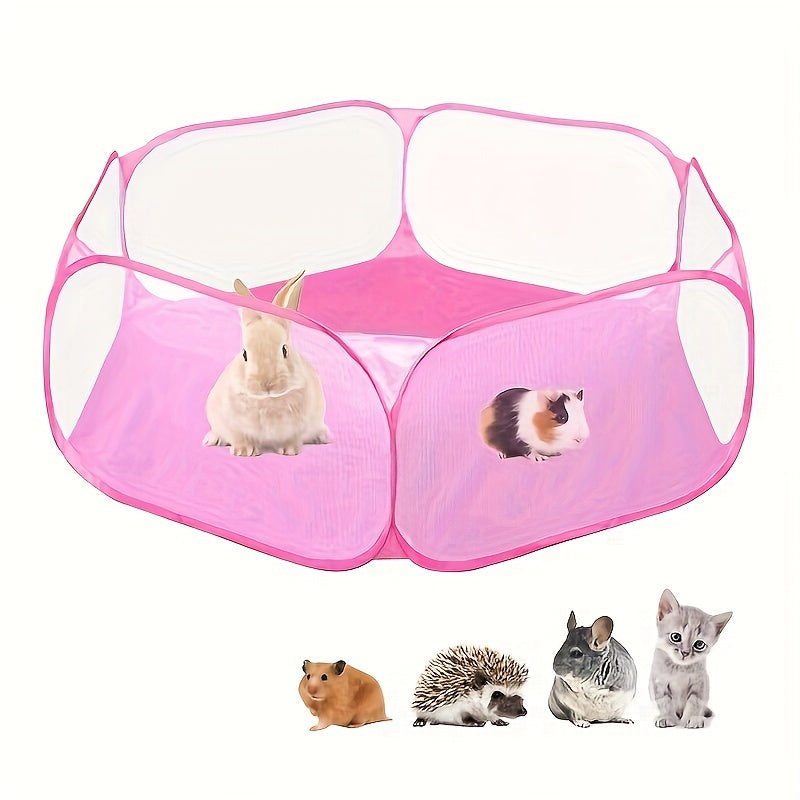1pc Portable And Breathable Pet Playpen For Small Animals, Pet Mesh Fence Small Animal Cage Tent For Rabbits, Hamsters, Chinchillas, And Hedgehogs