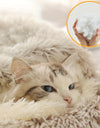 Plush Round Hooded Pet Bed, Warm Dog Bed For Small Dogs, Fluffy Soft Cat Bed, Donut Pet Cushion