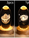 LED Night Light Galaxy Crystal Ball Table Lamp 3D Planet Moon Lamp Bedroom Home Decor For Kids Party Children Birthday Gifts