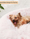 Calming Dog & Cat Bed, Donut Cuddler Warming Cozy Soft Round Bed, Fluffy Faux Fur Plush Cushion Bed For Small Medium And Large Dogs And Cats (40.64cm/50.8cm/60.96cm/71.12cm/78.74cm/99.06cm)