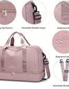 Expandable Travel Luggage, Sports Handbag & wash bag, Fitness Bag, Women's One Shoulder Weekend Overnight Bag