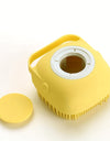 Pet Shampoo Brush, Silicone Massage Rubber Bath Comb With Shampoo Storage For Dog & Cat Grooming Tool