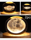 LED Night Light Galaxy Crystal Ball Table Lamp 3D Planet Moon Lamp Bedroom Home Decor For Kids Party Children Birthday Gifts