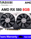 Unika AMD RX580 8GB 2048SP Gaming Graphics Card GDDR5 256Bit PCI Express 3.0 ×16 8Pin Radeon GPU RX 580 Series placa de video