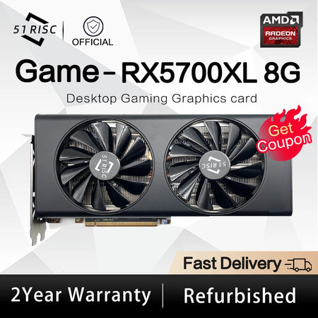 SHELI 51RISC RX5700 8GB Graphics Card GPU GDDR6 256-bit 7nm video card Support Desktop CPU placa de video rx5700xt