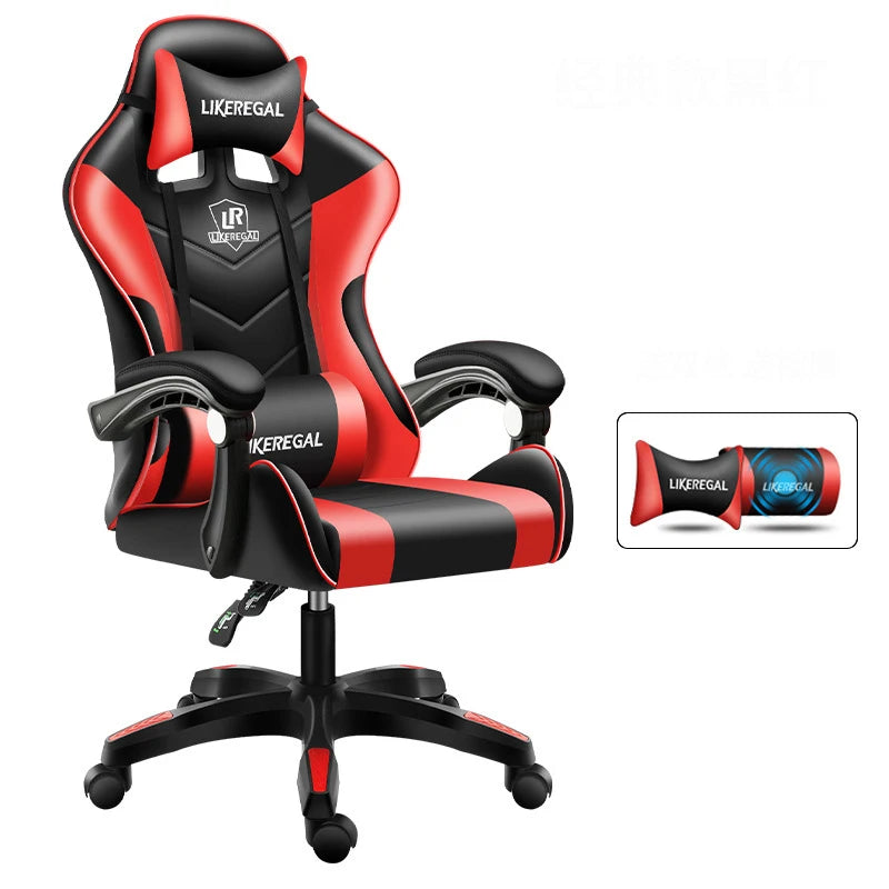 WCG Gaming Chair PU leather Armchair Ergonomic Computer Office Chairs Lift Swivel chair Adjustable Footrest office chair gamer
