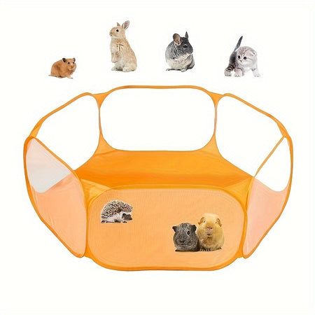 1pc Portable And Breathable Pet Playpen For Small Animals, Pet Mesh Fence Small Animal Cage Tent For Rabbits, Hamsters, Chinchillas, And Hedgehogs
