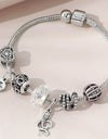 Stylish Heart-Shaped Ladies Bracelet Rhinestone Snake Charm Copper Hand Jewelry Bangle Gift
